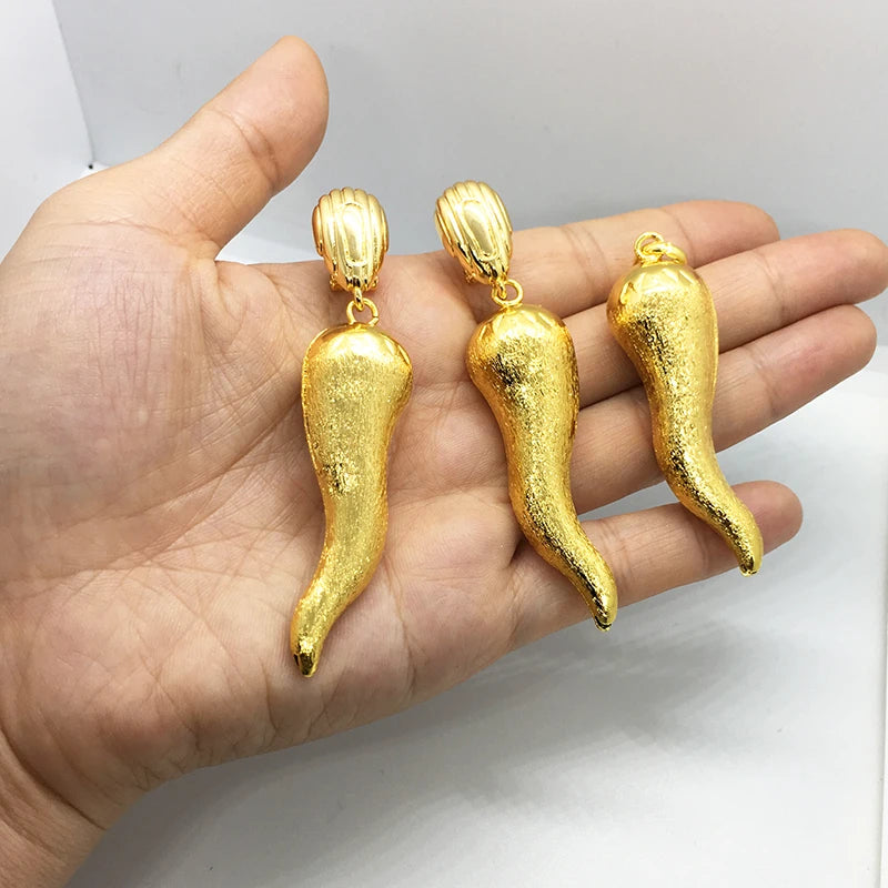 Brazilian Jewelry Set For Women Chili Earrings Pendant Dubai Nigerian African 24k Gold Plated Wedding Jewellery Bridal Sets