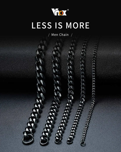 Vnox Mens Simple 3-11mm Stainless Steel Curb Cuban Link Chain Bracelets for Women Unisex Wrist Jewelry Gifts