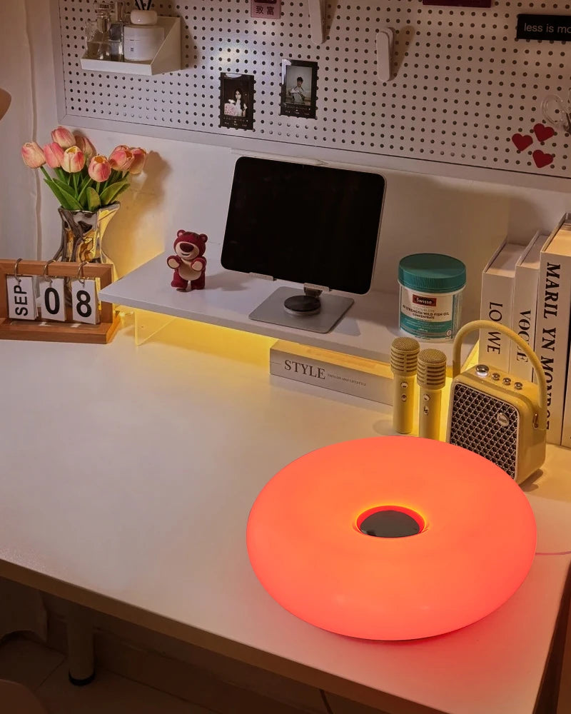 Bauhaus table lamp USB plug bedroom bedside lamp living room dining room decoration donut ambient light（Not glass）