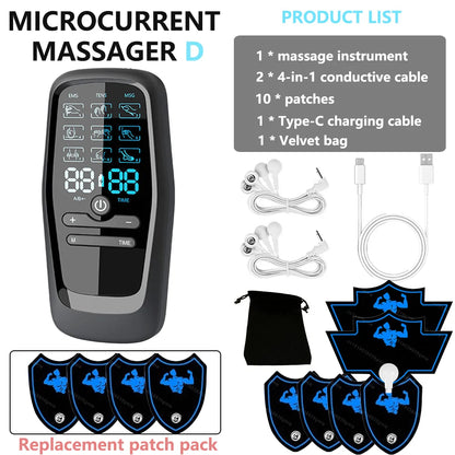 Electric 9 Modes Digital Therapy Muscle Stimulator Physiotherapy Microcurrent Tens electrostimulator EMS Pulse Body Massager