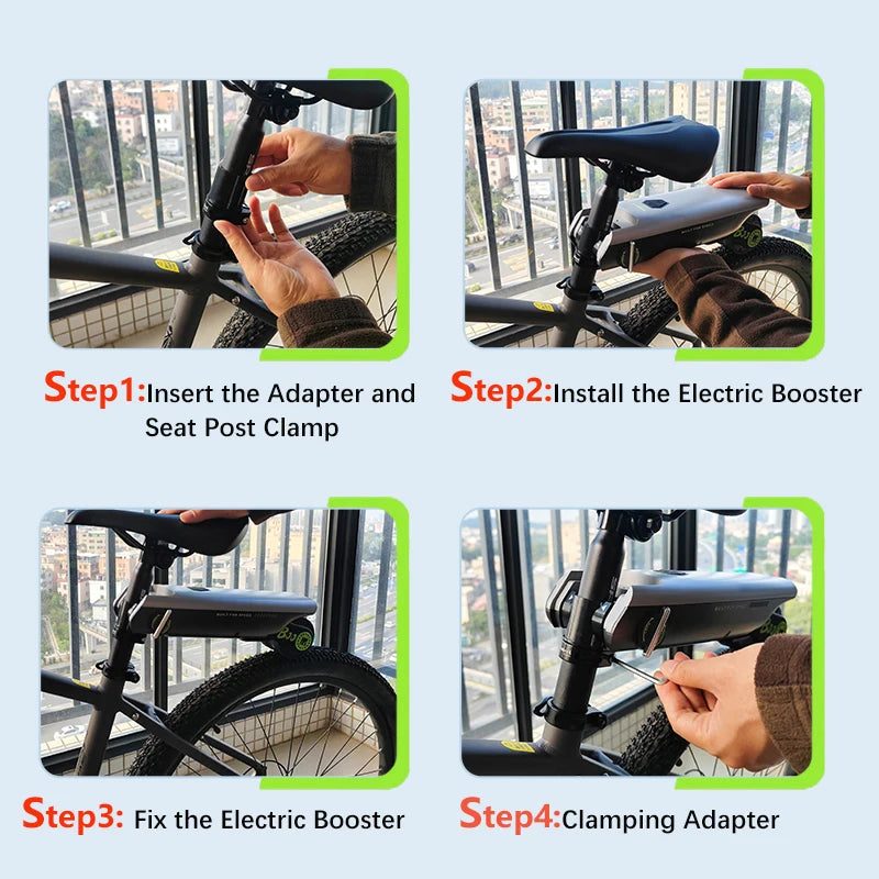 Electric Bike Conversion Kit 31 Miles Range Pedal Assist for Road Bike 18V10AH Chargeable Battery 15.5Mph Tool-Free Installatio