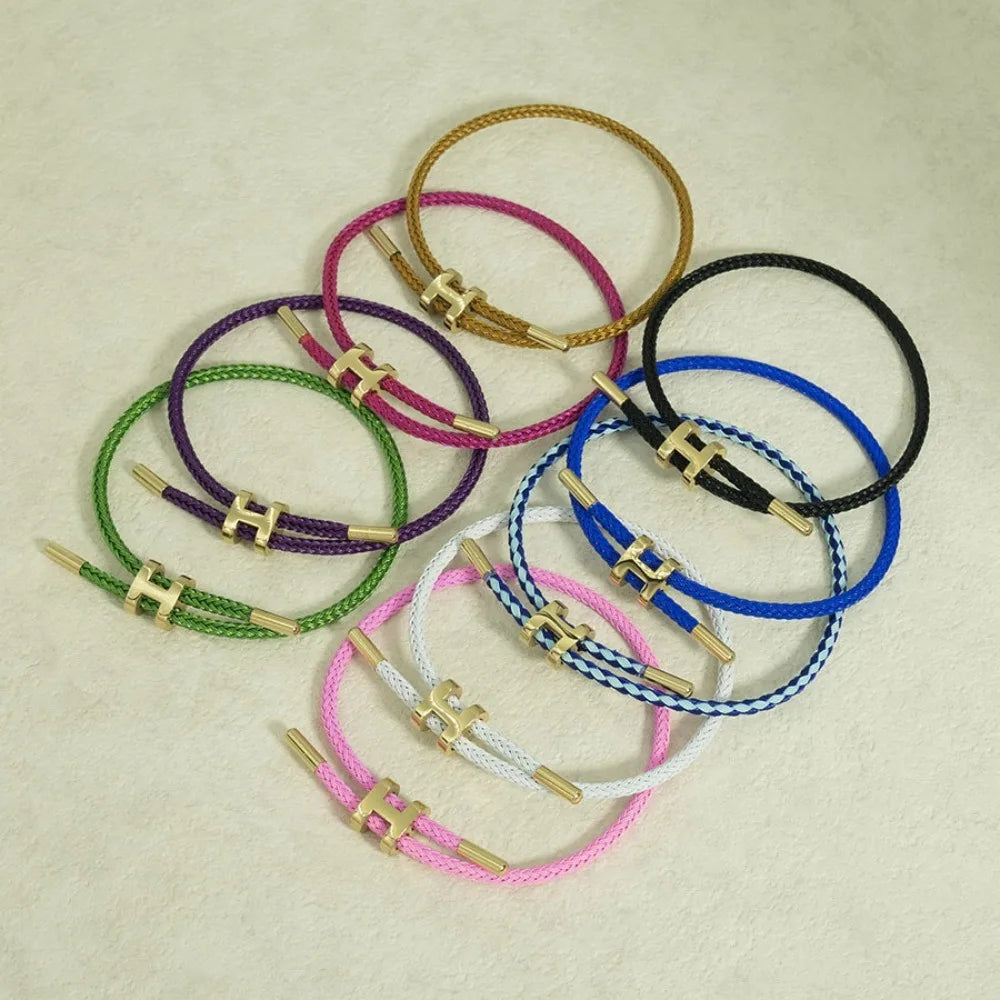 Bracelets for Women Adjustable Charm Bracelet, 14K Gold-plated Buckle Stainless Steel Wire Rope Women's Gift Jewelry