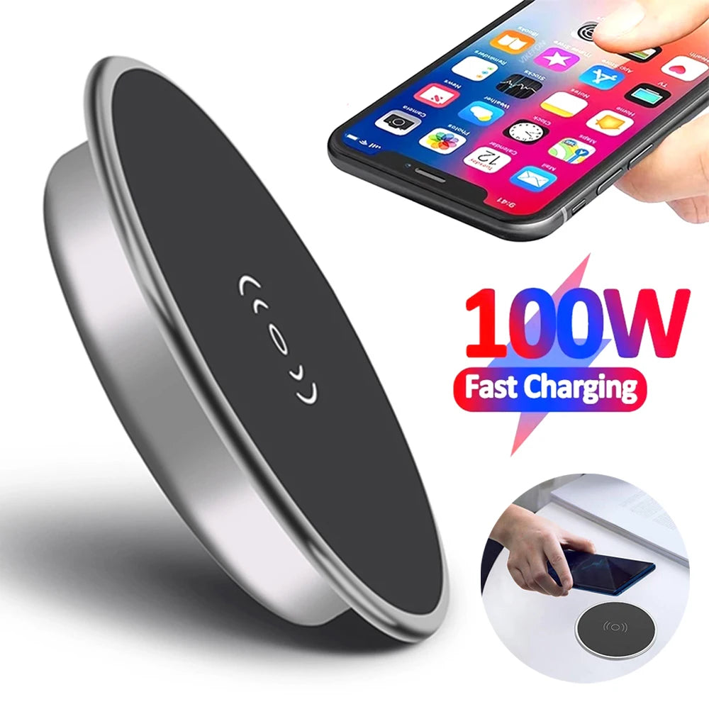 Built in Desktop Device Fast Wireless Charger 30W Quick Charger 3.0 Embedded Caricabatter Tipe C Chargeur Induction Charging
