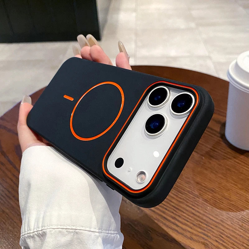 For Magsafe Magnetic Wireless Charging Luxury Solid Color Matte TPU Bumper Phone Case For iPhone 17 Pro Max/17/17 Pro Air Cover