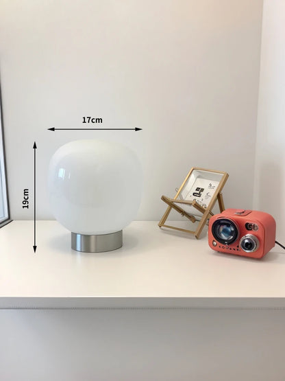 USB Plug Bauhaus Glass Table Lamp Trichromatic Dimming Bedside Night Light for Bedroom Lighting