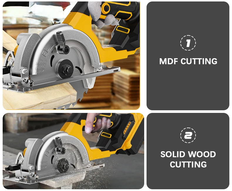 Electric Goddess 5in Brushless Electric Circular Saw ﻿For Dewalt 20V Battery ﻿Cordless 1000W Handheld Woodwork Saw Power Tool ﻿