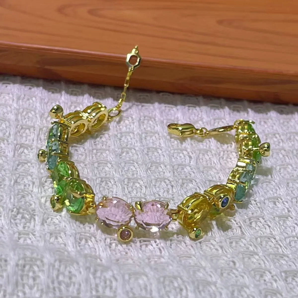 Bracelet Original Jewelry Fine Candy Blue Green Big Bracelet Gifts for Women Luxury Chain Suitable for parties Christmas holiday