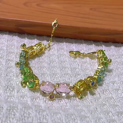 Bracelet Original Jewelry Fine Candy Blue Green Big Bracelet Gifts for Women Luxury Chain Suitable for parties Christmas holiday