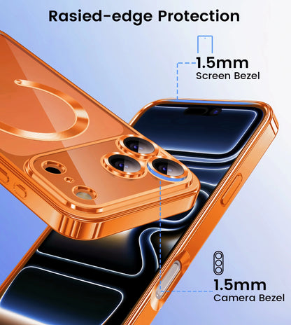 Camera Protection Clear Luxury Plating Cover Soft TPU  Drop Protective With Magnetic Phone Case For iPhone17Pro Max/17Pro/Air/17