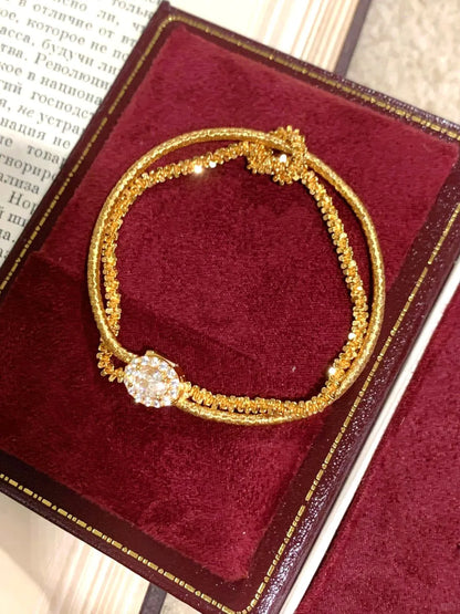 Classic matte shiny wire winding bracelet for women Light luxury and fashion silver 925 double-layer soft bangles fine jewelry