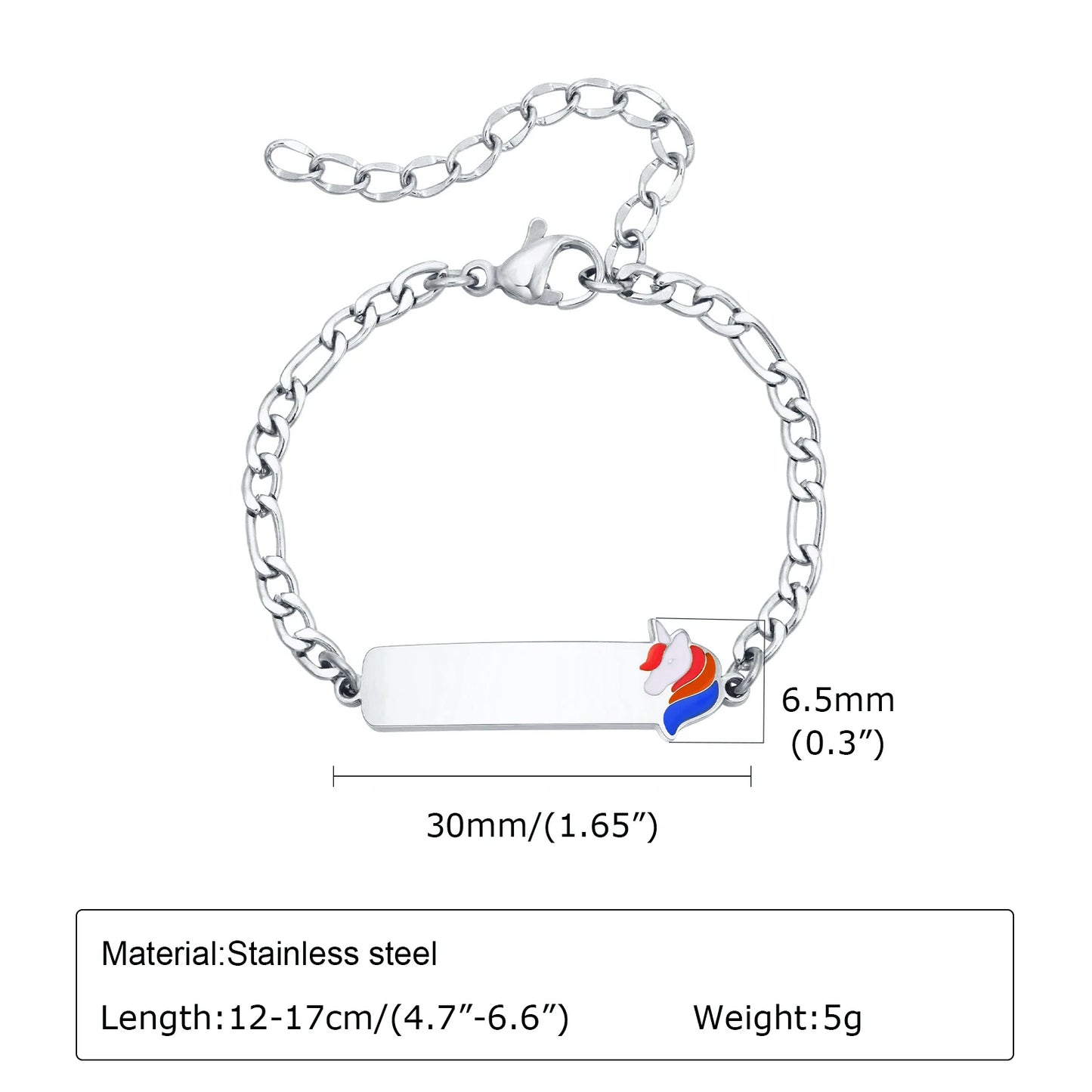 Vnox Personalized Baby Names Bracelets,Custom Baptism Gift, Anti Allergy Stainless Steel Chain Bracelets, Gifts to Newborns