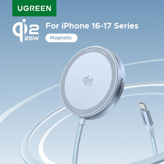 UGREEN Magflow Qi2 25W Wireless Charger For iPhone 17 16 Pro Max Fast Charging Qi2 Certified Magsafe Phone Charging Pad