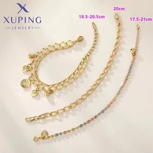 Xuping Jewelry Bracelet and Necklace Set Charm Jewellery Set Gold Color Plated for Women Wedding Gifts X000787949