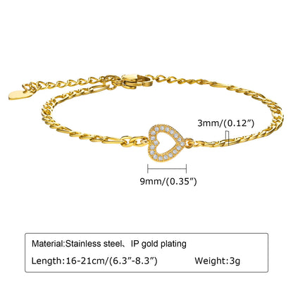 Bracelets For Women Stainless Steel Jewelry  Couple Friends Bangle Wedding Birthday Party Mom Girlfriend Valentine's Day Gift