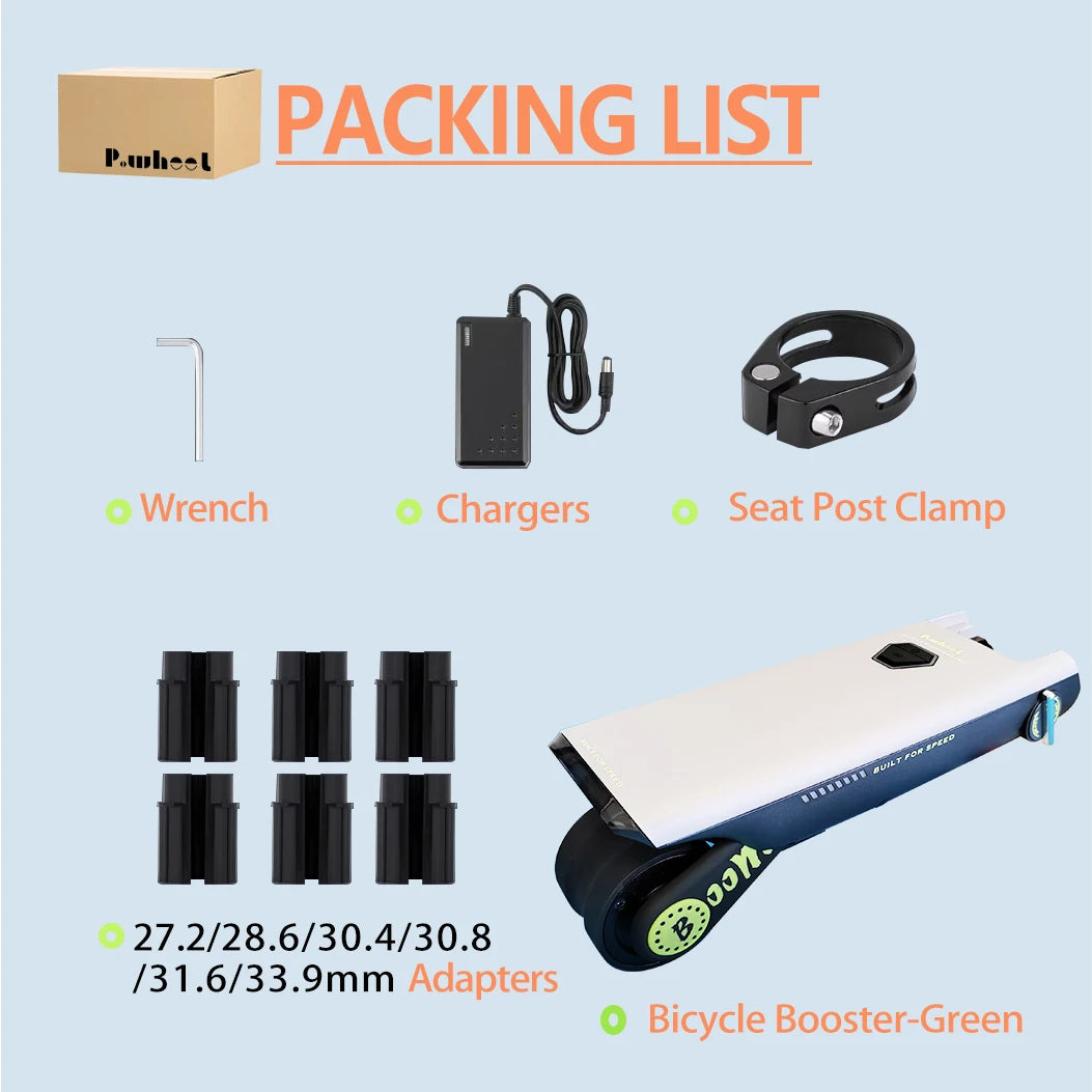 Electric Bike Conversion Kit 31 Miles Range Pedal Assist for Road Bike 18V10AH Chargeable Battery 15.5Mph Tool-Free Installatio