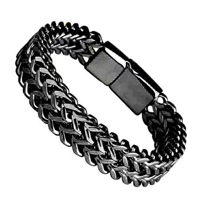 HNSP 10MM Stainless Steel Bracelet For Men Jewelry Hidden Locks Hand Chain 19/21/23CM Size Accessories