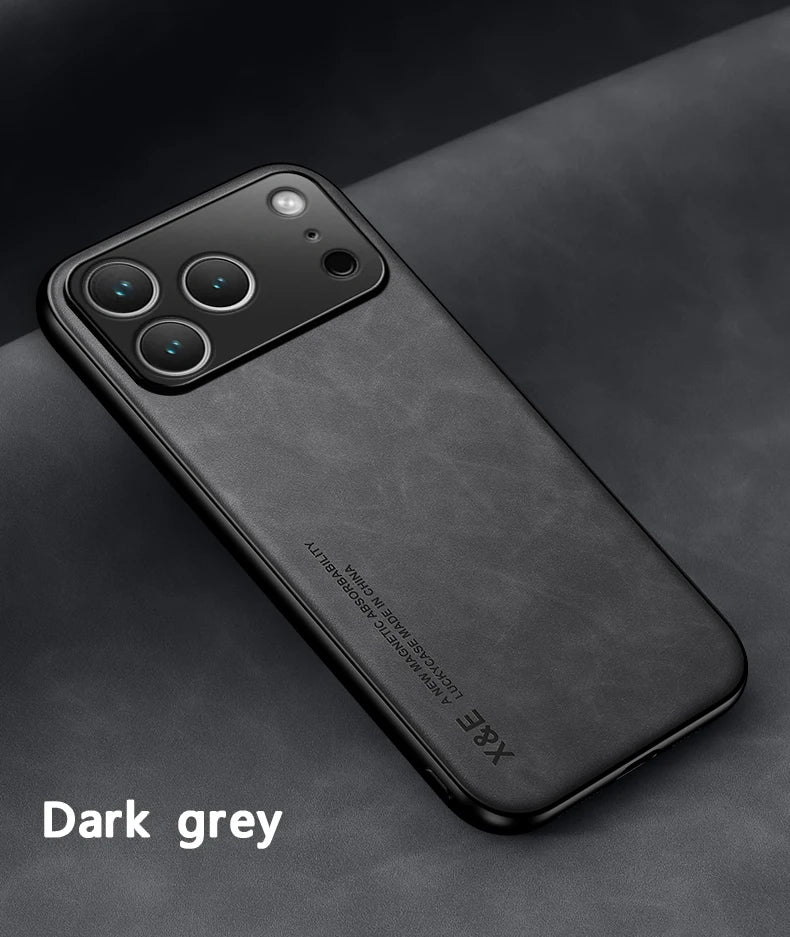 Fashion Leather Funda for iPhone 17 Pro Max 17 Air Case Ultra Thin Car Magnetic Protection Phone Cover Capa