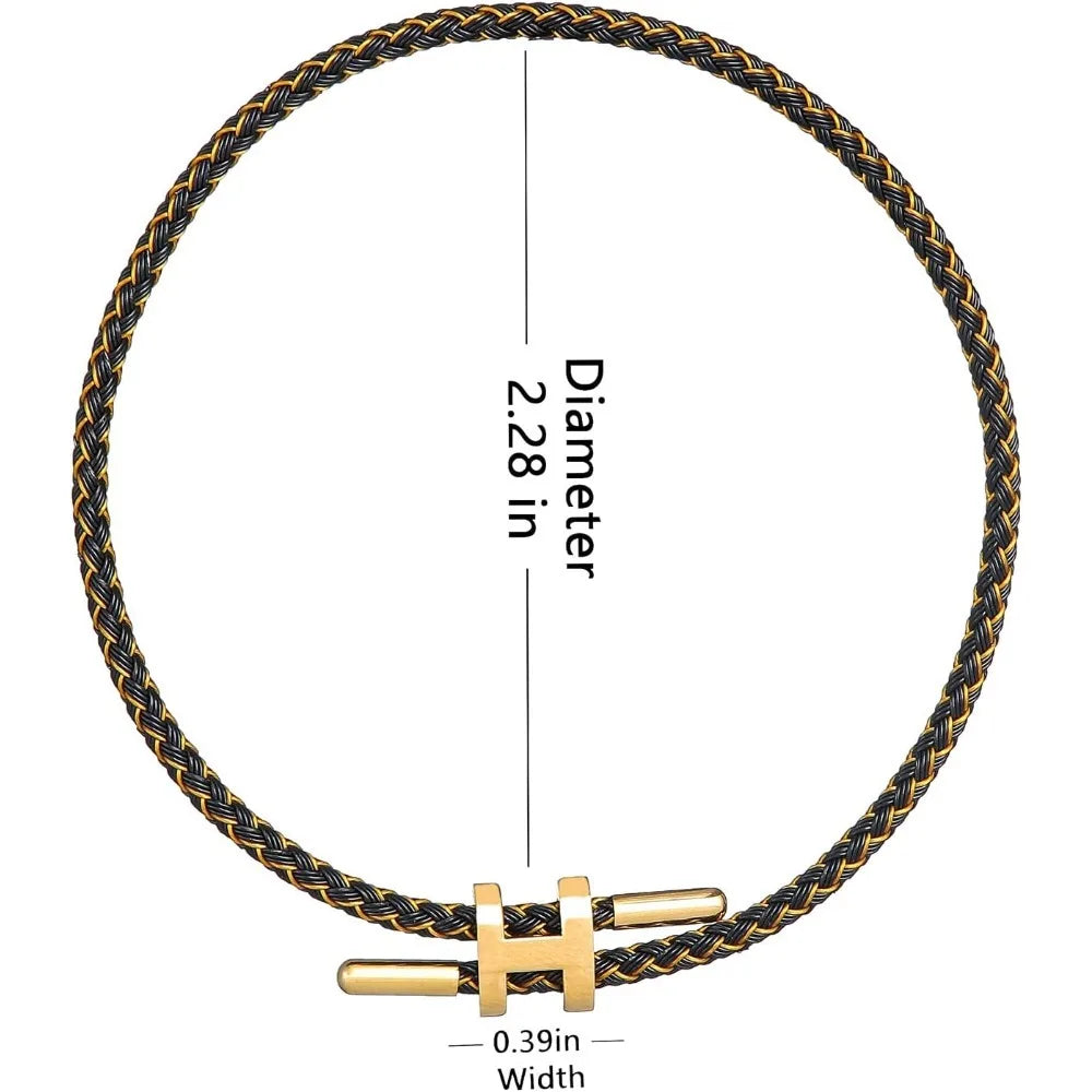 Bracelets for Women Adjustable Charm Bracelet, 14K Gold-plated Buckle Stainless Steel Wire Rope Women's Gift Jewelry