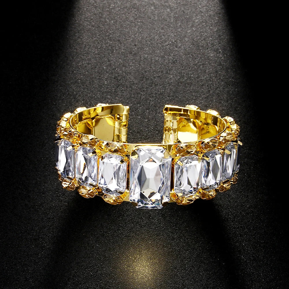 Bold Statement Bombastic Bracelet for Women Y2k Hand Fashion Rhinestone Bracelets Jewelry Bridal Crystal Bracelets Wedding Gifts