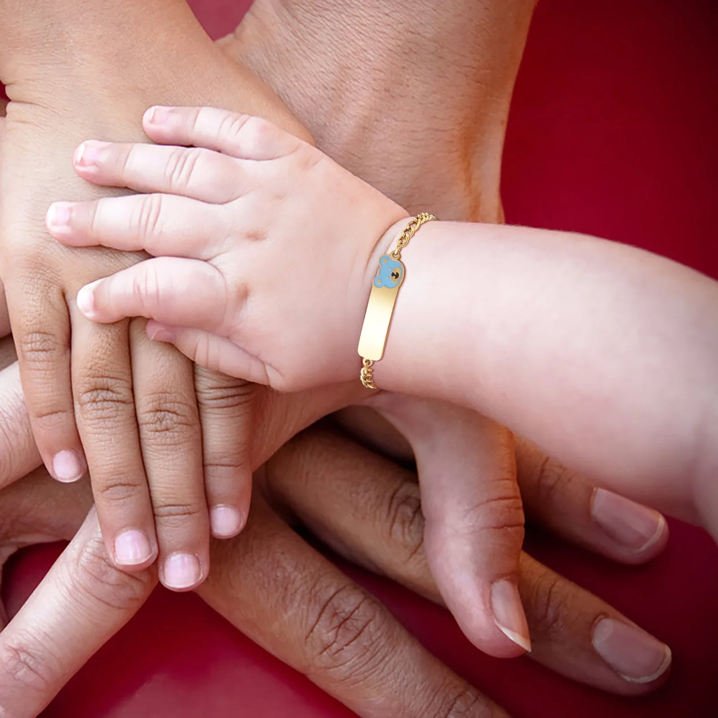 Vnox Personalized Baby Names Bracelets,Custom Baptism Gift, Anti Allergy Stainless Steel Chain Bracelets, Gifts to Newborns