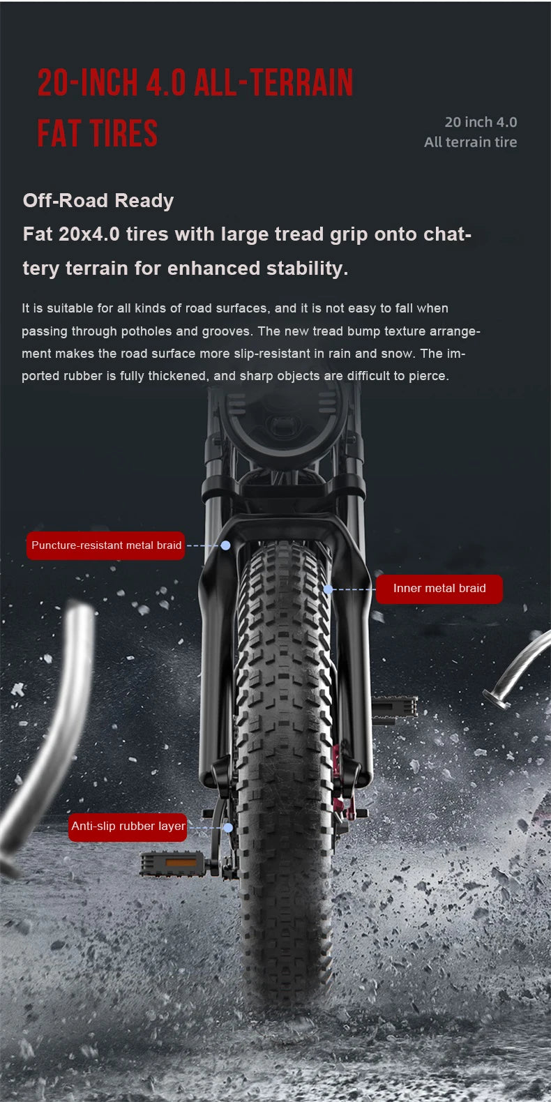 Electric Retro Motorcycle with Soft Tail, High Power Motor, Off-Road Motorbike, Off-road Bicycle, 20 Super Ebike, 48V, 1500W