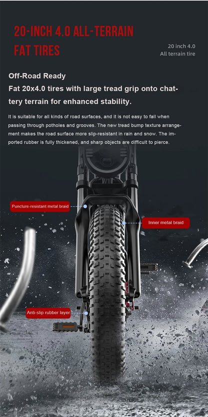 Electric Retro Motorcycle with Soft Tail, High Power Motor, Off-Road Motorbike, Off-road Bicycle, 20 Super Ebike, 48V, 1500W