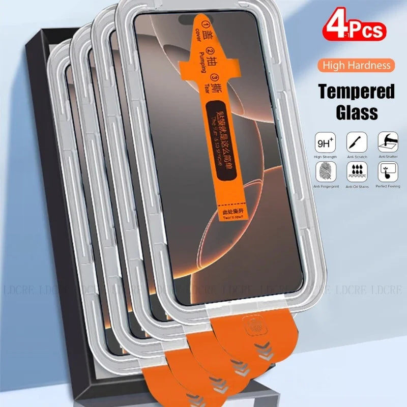 4/3/2/1Pcs For iPhone 17 Pro Max Glass iPhone 17 Pro Tempered Glass Dust Free 9H Full Cover Glue Screen Protector iPhone 17 Air