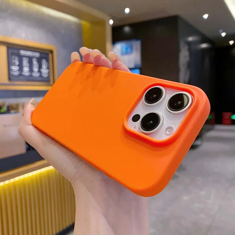 New Solid Color Phone Case for IPhone 16 15 14 13 12 11 Pro Max 16Pro Soft Silicone Shockproof Protective Accessories Cover