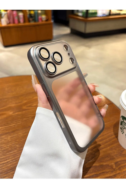 Luxury Matte Hard PC Ultra Slim Case for iPhone 17 Pro Max 16 15 14 13 Plating Camera Film Protector Frosted Shockproof Cover