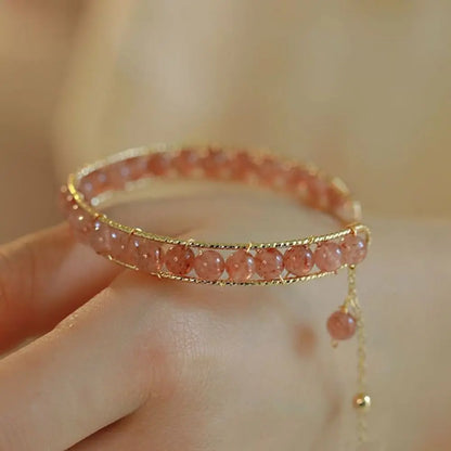 Round Jade Beaded Bracelet For Women Magnetic Bangle Butterfly Pendant Hand Chain Girls Exquisite Emerald Jewelry Birthday Gift