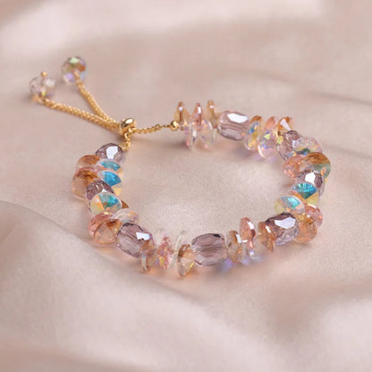 Charming Crystal Bracelet for Women with Adjustable Pull Design Colorful Bead Fashion Jewelry Stylish and Shiny Hand Accessories