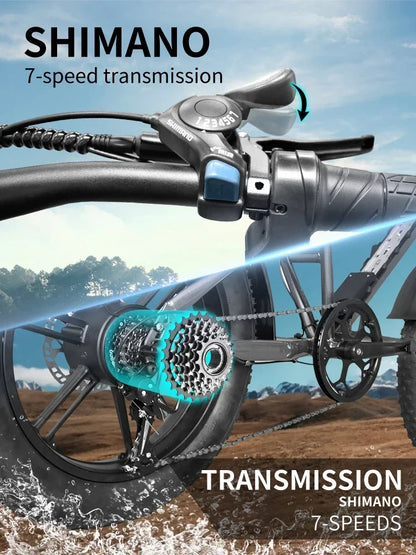 Electric BicycleS8 3500W Powerful motor 48V60AH lithium battery Mountain adult Electric Bike Disc Brakes 20 Inch Fat Tire E-bike