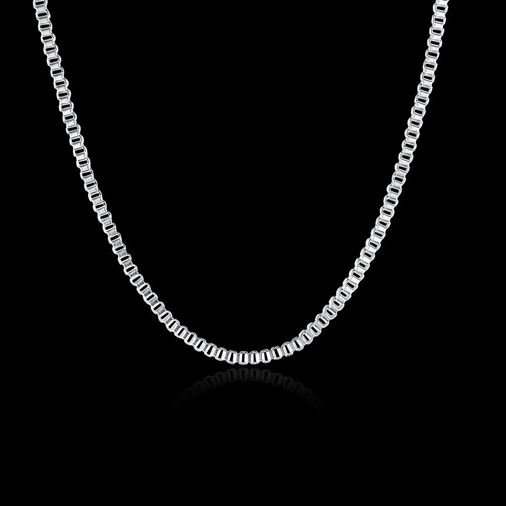 925 Sterling Silver Necklace 16/18/20/22/24 inches fine 1.5MM Box chain For Women top quality Fashion Jewelry Christmas Gifts