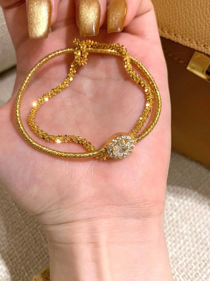 Classic matte shiny wire winding bracelet for women Light luxury and fashion silver 925 double-layer soft bangles fine jewelry