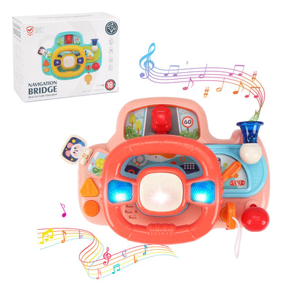 Baby Simulation Driving Car Cartoon Electric Steering Wheel with Music and Lighting Toys Early Educational Toys for Kids Gifts