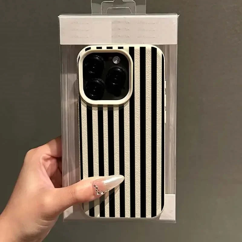 Colorful Striped Minimalist INS Couple Phone Case For iPhone 17 16 11 13 12 14 15 Pro Max XS X XR 7 8 Plus 16E 16 17 Pro Cover