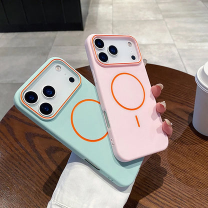 For Magsafe Magnetic Wireless Charging Luxury Solid Color Matte TPU Bumper Phone Case For iPhone 17 Pro Max/17/17 Pro Air Cover