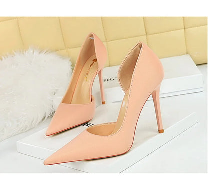 626-1 Fashionable Simple Slim Fit Ultra High Heel Shallow Pocket Single Shoe Women High Heel Korean Style