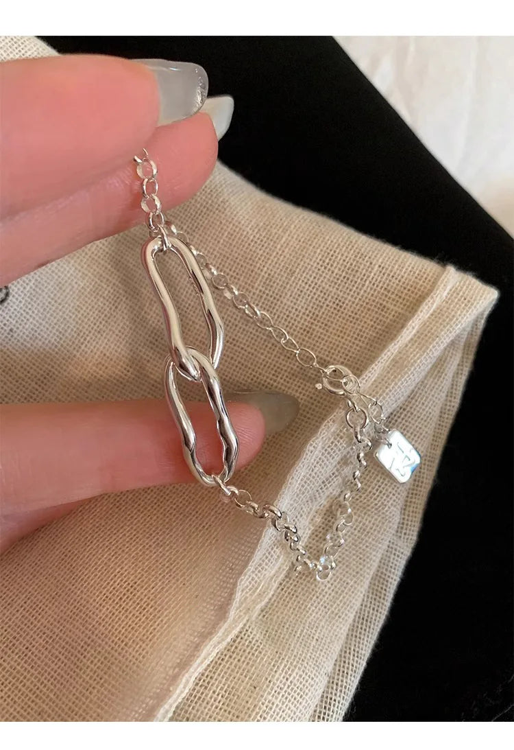 New Fashion Women's 925 Sterling Silver Bracelets Bracelets for Simple and Sweet Jewelry Trendy Wholesale