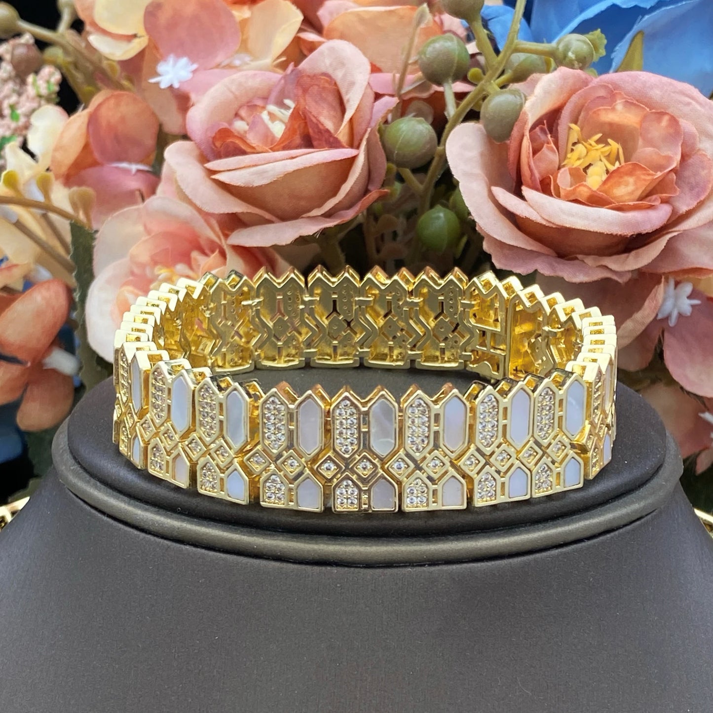 HOT  Jewelry Sets For Woman Wedding Parties Jewellery Necklace Earrings Rings Bracelets For Gift Plating18k With CZ White shell