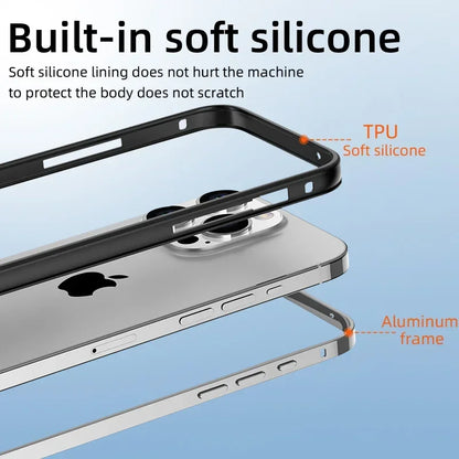 Hybrid Silicone Frame Aluminum Metal Phone Cases For iPhone 17 16 15 Pro Max 14 13 12 Better Heat Bumper