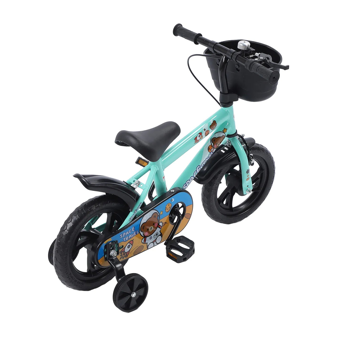 12" Kids Bike with Training Wheels for 2-6 Years Old, High Carbon Steel Frame Adjustable Seat & Handlebars