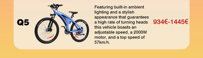 HX Q5 e bike Adults electric bike 48V 20AH 27.5 Inch  Electric bicycle City Electric bike E Bikes Mountain ebike