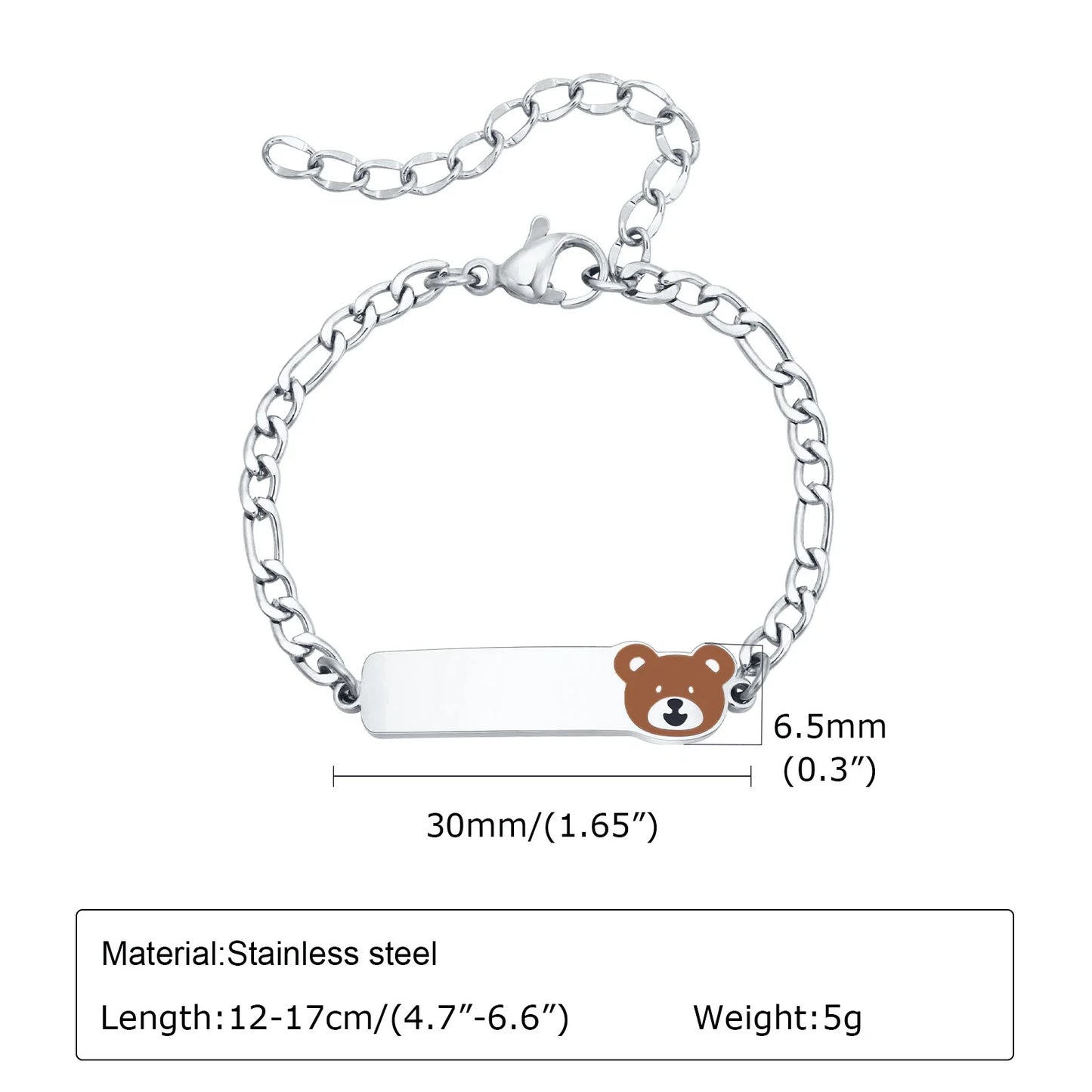 Vnox Personalized Baby Names Bracelets,Custom Baptism Gift, Anti Allergy Stainless Steel Chain Bracelets, Gifts to Newborns