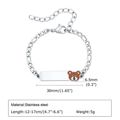 Vnox Personalized Baby Names Bracelets,Custom Baptism Gift, Anti Allergy Stainless Steel Chain Bracelets, Gifts to Newborns