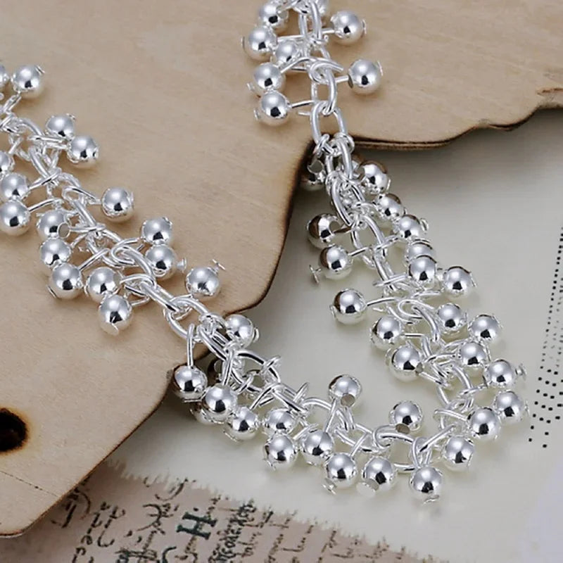Silver Color Bracelets Charms Bead Chain Fashion Cute Nice Women Grapes Bracelet Wedding Jewelry Free Shipping