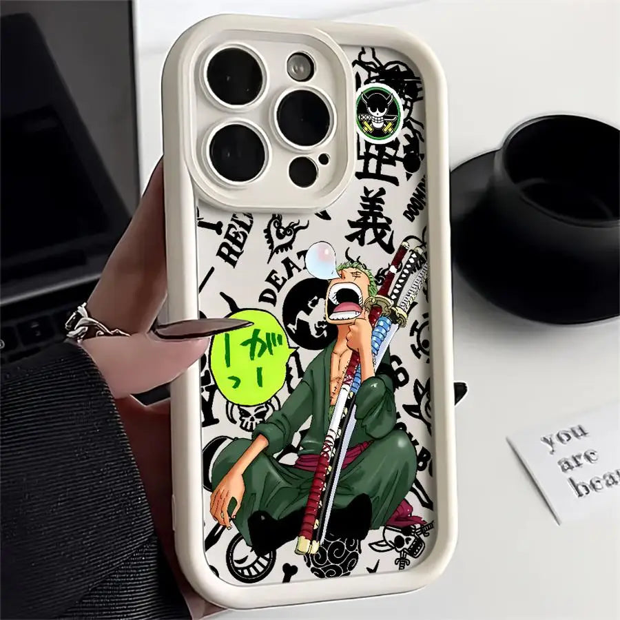 Case for iPhone 13 16 Pro Max 15 Plus 14 12 16e 11 13Pro 15Pro 14+ Soft Shell 16+ One Pieces Anime
