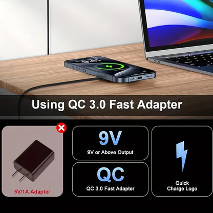 Original Wireless Charger 15W Fast Charging 2 in 1 USB-C + USB-A Port for cell phone