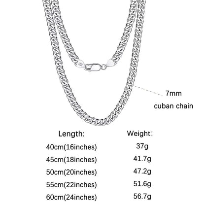 ORSA JEWELS 925 Sterling Silver Basic Punk Necklace for Men Women Curb Cuban Link Chain Chokers Vintage Punk Boy Male Gifts SC37