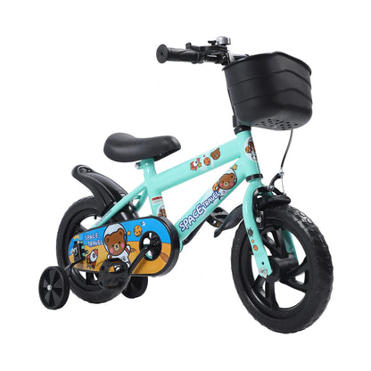 12" Kids Bike with Training Wheels for 2-6 Years Old, High Carbon Steel Frame Adjustable Seat & Handlebars